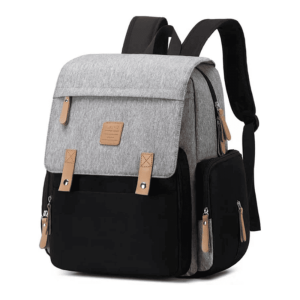 Bolsa maternidade cinza e preta