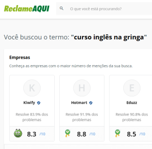 Reclame aqui - cruso inglês na gringa